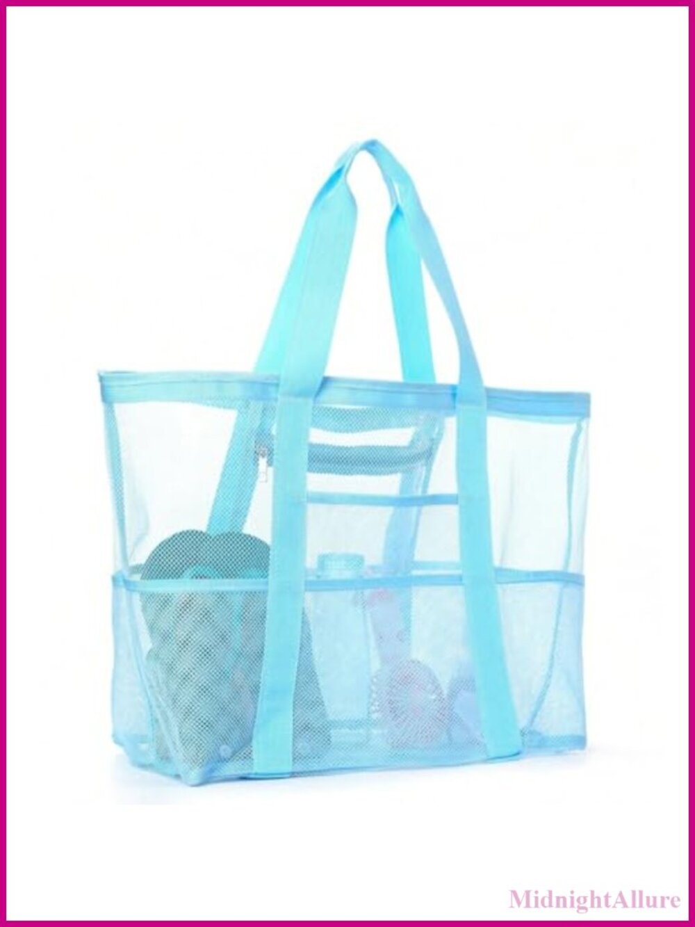 Large Mesh Beach Bag Sandproof Foldable Lightweight Swim Tote Oversized Family